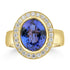 3.42ct Tanzanite Rings with 0.342tct Diamond set in 18K Yellow Gold