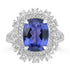 4.38ct Tanzanite Rings with 1.235tct Diamond set in 18K White Gold