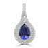 3.27ct Tanzanite Pendants with 0.567tct Diamond set in 18K White Gold