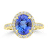 3.35ct Tanzanite Rings with 0.346tct Diamond set in 18K Yellow Gold