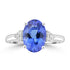 2.99ct Tanzanite Rings with 0.106tct Diamond set in 18K White Gold