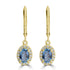 0.92ct Aquamarine Earring with 0.13tct Diamond set in 14K Yellow Gold