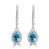 1.79ct Blue Zircon Earring with 0.133tct Diamond set in 14K White Gold