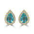 0.81ct Apatite Earring with 0.176tct Diamond set in 14K Yellow Gold