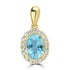 1.14ct Aquamarine Pendants with 0.193tct Diamond set in 18K Yellow Gold