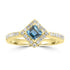 0.413ct Aquamarine Rings with 0.296tct Diamond set in 18K Yellow Gold