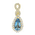 0.83ct Aquamarine Pendants with 0.241tct Diamond set in 18K Yellow Gold