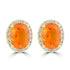 1.56ct Fire Opal Earrings with 0.22tct Diamond set in 18K Yellow Gold
