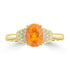 0.82ct Fire Opal Rings with 0.07tct Diamond set in 18K Yellow Gold