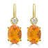 1.58ct Fire Opal Earrings with 0.097tct Diamond set in 18K Yellow Gold