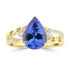3.25ct Tanzanite Rings with 0.18tct Diamond set in 18K Yellow Gold