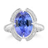 4.84ct Tanzanite Rings with 0.135tct Diamond set in 18K White Gold
