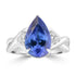 3.74ct Tanzanite Rings with 0.191tct Diamond set in 18K White Gold