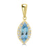 0.482ct Aquamarine Pendants with 0.091tct Diamond set in 18K Yellow Gold