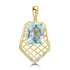 3.554ct Aquamarine Pendants with 0.179tct Diamond set in 18K Yellow Gold