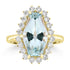 4.64ct Aquamarine Rings with 0.746tct Diamond set in 18K Yellow Gold
