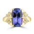 3.93ct Tanzanite Rings with 0.155tct Diamond set in 18K Yellow Gold
