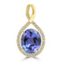 4.44ct Tanzanite Pendants with 0.228tct Diamond set in 18K Yellow Gold