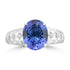 3.4ct Tanzanite Rings with 0.072tct Diamond set in 18K White Gold