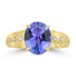 3.09ct Tanzanite Rings with 0.072tct Diamond set in 18K Yellow Gold