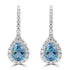 1.25ct Aquamarine Earrings with 0.349tct Diamond set in 18K White Gold
