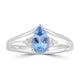 0.82ct Aquamarine Rings with 0.056tct Diamond set in 18K White Gold