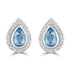 0.67ct Aquamarine Earrings with 0.283tct Diamond set in 18K White Gold