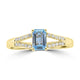 0.51ct Aquamarine Rings with 0.084tct Diamond set in 18K Yellow Gold