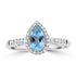 0.65ct Aquamarine Rings with 0.187tct Diamond set in 18K White Gold