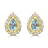 0.69ct Aquamarine Earrings with 0.276tct Diamond set in 18K Yellow Gold