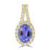 1.32ct Tanzanite Pendants with 0.227tct Diamond set in 18K Yellow Gold