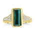 2.08ct Green Tourmaline Rings with 0.298tct Diamond set in 18K Yellow Gold