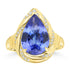 4.94ct Tanzanite Rings with 0.107tct Diamond set in 14K Yellow Gold
