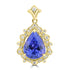 3.99ct Tanzanite Pendants with 0.156tct Diamond set in 18K Yellow Gold
