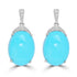 10.73ct Turquoise Earrings with 0.212tct Diamond set in 14K White Gold