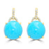 10.91ct Turquoise Earrings with 0.123tct Diamond set in 14K Yellow Gold