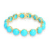 56.57ct Turquoise Bracelets with 0.975tct Diamond set in 14K Yellow Gold