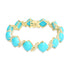 43.52ct Turquoise Bracelets with 0.603tct Diamond set in 14K Yellow Gold