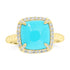 3.62ct Turquoise Rings with 0.237tct Diamond set in 14K Yellow Gold
