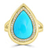 5.29ct Turquoise Rings with 0.178tct Diamond set in 14K Yellow Gold