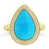 4.81ct Turquoise Rings with 0.173tct Diamond set in 14K Yellow Gold