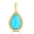 3.7ct Turquoise Pendants with 0.173tct Diamond set in 14K Yellow Gold