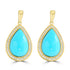 10.38ct Turquoise Earring with 0.34tct Diamond set in 14K Yellow Gold