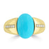 4.1ct Turquoise Rings with 0.146tct Diamond set in 14K Yellow Gold