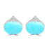 7.57ct Turquoise Earrings with 0.125tct Diamond set in 14K White Gold
