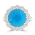 4.54ct Turquoise Rings with 0.14tct Diamond set in 14K White Gold