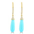 5.87ct Turquoise Earrings with 0.122tct Diamond set in 14K Yellow Gold