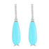 5.99ct Turquoise Earrings with 0.095tct Diamond set in 14K White Gold