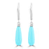 6.2ct Turquoise Earrings with 0.093tct Diamond set in 14K White Gold