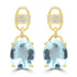 3.69ct Aquamarine Earrings with 0.108tct Diamond set in 14K Yellow Gold